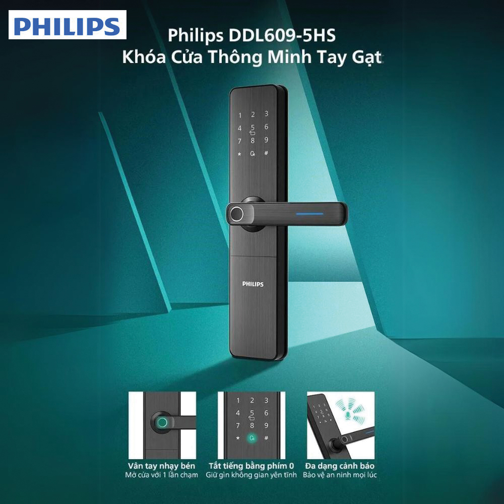 Khóa Vân Tay Phillips DDL609-5HS - Ảnh 4